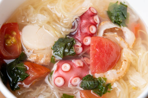 蛸とホタテのあっさり出汁スープ